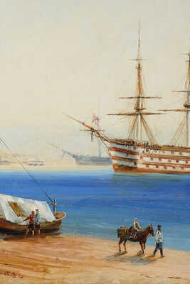 Неизвестный художник. Корабли на рейде 